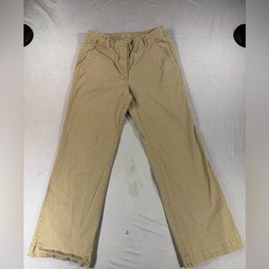 St. Johns Bay Women's Beige Stretch Cotton Chino Straight Leg Pants Size